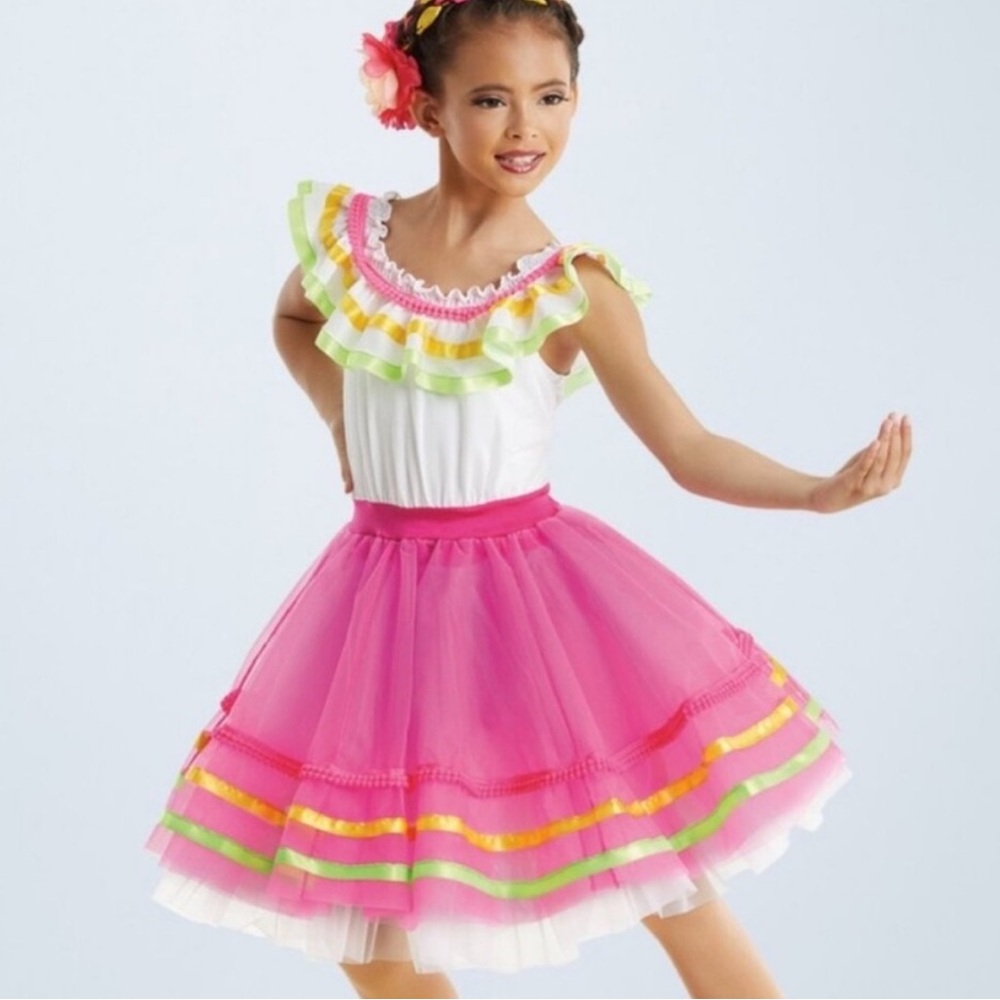 Weissman La Bikina Colorful Ruffled Dance Kids Costume Dress Mexico